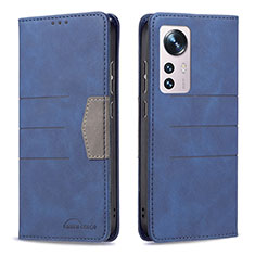 Funda de Cuero Cartera con Soporte Carcasa B07F para Xiaomi Mi 12X 5G Azul