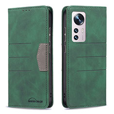 Funda de Cuero Cartera con Soporte Carcasa B07F para Xiaomi Mi 12X 5G Verde