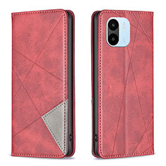 Funda de Cuero Cartera con Soporte Carcasa B07F para Xiaomi Poco C50 Rojo