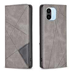 Funda de Cuero Cartera con Soporte Carcasa B07F para Xiaomi Poco C51 Gris