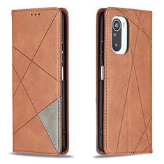 Funda de Cuero Cartera con Soporte Carcasa B07F para Xiaomi Poco F3 5G Marron