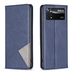 Funda de Cuero Cartera con Soporte Carcasa B07F para Xiaomi Poco X4 Pro 5G Azul