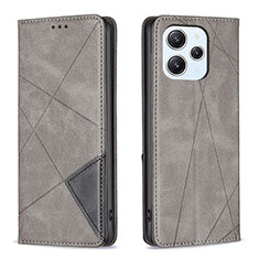 Funda de Cuero Cartera con Soporte Carcasa B07F para Xiaomi Redmi 12 4G Gris