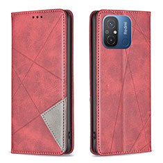 Funda de Cuero Cartera con Soporte Carcasa B07F para Xiaomi Redmi 12C 4G Rojo