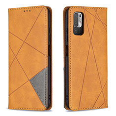 Funda de Cuero Cartera con Soporte Carcasa B07F para Xiaomi Redmi Note 10 5G Marron Claro