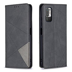 Funda de Cuero Cartera con Soporte Carcasa B07F para Xiaomi Redmi Note 10 5G Negro