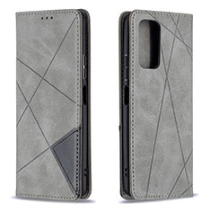 Funda de Cuero Cartera con Soporte Carcasa B07F para Xiaomi Redmi Note 10 Pro Max Gris