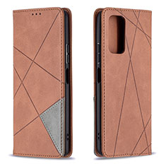 Funda de Cuero Cartera con Soporte Carcasa B07F para Xiaomi Redmi Note 10 Pro Max Marron