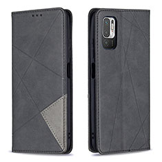 Funda de Cuero Cartera con Soporte Carcasa B07F para Xiaomi Redmi Note 10T 5G Negro