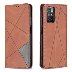 Funda de Cuero Cartera con Soporte Carcasa B07F para Xiaomi Redmi Note 11 4G (2021) Marron