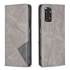 Funda de Cuero Cartera con Soporte Carcasa B07F para Xiaomi Redmi Note 11 4G (2022) Gris