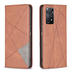 Funda de Cuero Cartera con Soporte Carcasa B07F para Xiaomi Redmi Note 11 Pro 4G Marron