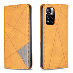 Funda de Cuero Cartera con Soporte Carcasa B07F para Xiaomi Redmi Note 11 Pro+ Plus 5G Marron Claro