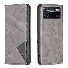 Funda de Cuero Cartera con Soporte Carcasa B07F para Xiaomi Redmi Note 11E Pro 5G Gris