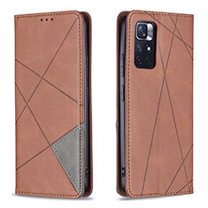 Funda de Cuero Cartera con Soporte Carcasa B07F para Xiaomi Redmi Note 11S 5G Marron