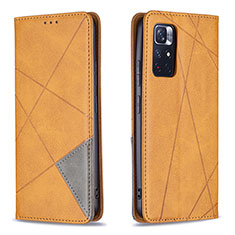 Funda de Cuero Cartera con Soporte Carcasa B07F para Xiaomi Redmi Note 11S 5G Marron Claro