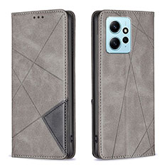 Funda de Cuero Cartera con Soporte Carcasa B07F para Xiaomi Redmi Note 12 4G Gris