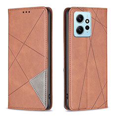 Funda de Cuero Cartera con Soporte Carcasa B07F para Xiaomi Redmi Note 12 4G Marron