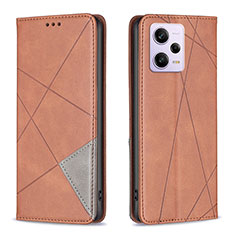 Funda de Cuero Cartera con Soporte Carcasa B07F para Xiaomi Redmi Note 12 Explorer Marron