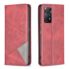 Funda de Cuero Cartera con Soporte Carcasa B07F para Xiaomi Redmi Note 12 Pro 4G Rojo