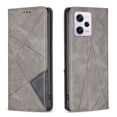 Funda de Cuero Cartera con Soporte Carcasa B07F para Xiaomi Redmi Note 12 Pro 5G Gris