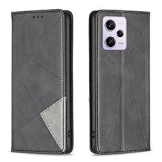 Funda de Cuero Cartera con Soporte Carcasa B07F para Xiaomi Redmi Note 12 Pro 5G Negro