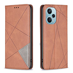 Funda de Cuero Cartera con Soporte Carcasa B07F para Xiaomi Redmi Note 12 Turbo 5G Marron