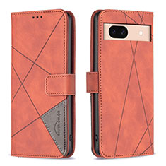 Funda de Cuero Cartera con Soporte Carcasa B08F para Google Pixel 8a 5G Naranja