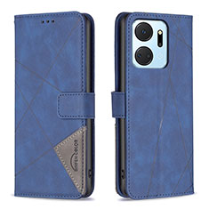 Funda de Cuero Cartera con Soporte Carcasa B08F para Huawei Honor X7a Azul