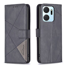 Funda de Cuero Cartera con Soporte Carcasa B08F para Huawei Honor X7a Negro