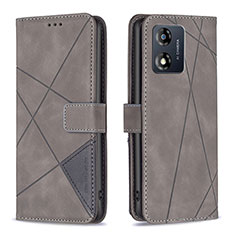 Funda de Cuero Cartera con Soporte Carcasa B08F para Motorola Moto E13 Gris