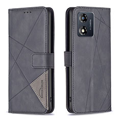 Funda de Cuero Cartera con Soporte Carcasa B08F para Motorola Moto E13 Negro