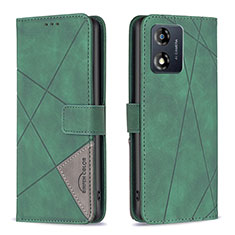 Funda de Cuero Cartera con Soporte Carcasa B08F para Motorola Moto E13 Verde