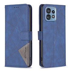 Funda de Cuero Cartera con Soporte Carcasa B08F para Motorola Moto Edge 40 Pro 5G Azul