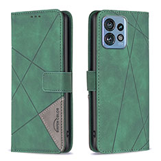 Funda de Cuero Cartera con Soporte Carcasa B08F para Motorola Moto Edge 40 Pro 5G Verde