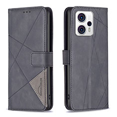 Funda de Cuero Cartera con Soporte Carcasa B08F para Motorola Moto G23 Negro