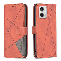 Funda de Cuero Cartera con Soporte Carcasa B08F para Motorola Moto G73 5G Naranja