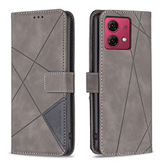 Funda de Cuero Cartera con Soporte Carcasa B08F para Motorola Moto G84 5G Gris