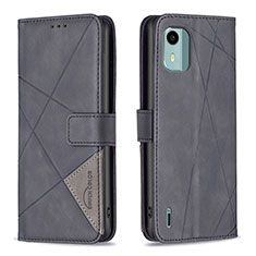 Funda de Cuero Cartera con Soporte Carcasa B08F para Nokia C12 Plus Negro