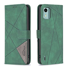 Funda de Cuero Cartera con Soporte Carcasa B08F para Nokia C12 Pro Verde