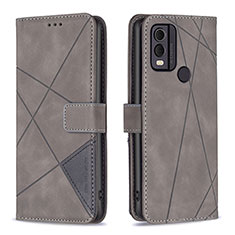 Funda de Cuero Cartera con Soporte Carcasa B08F para Nokia C22 Gris