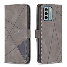 Funda de Cuero Cartera con Soporte Carcasa B08F para Nokia G22 Gris