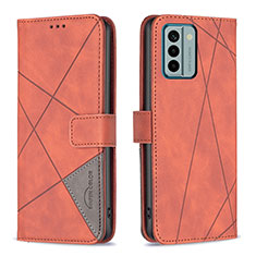 Funda de Cuero Cartera con Soporte Carcasa B08F para Nokia G22 Naranja