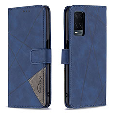 Funda de Cuero Cartera con Soporte Carcasa B08F para Oppo A54 4G Azul