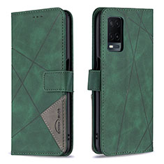 Funda de Cuero Cartera con Soporte Carcasa B08F para Oppo A54 4G Verde