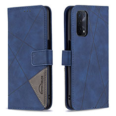 Funda de Cuero Cartera con Soporte Carcasa B08F para Oppo A54 5G Azul