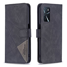 Funda de Cuero Cartera con Soporte Carcasa B08F para Oppo A54s Negro