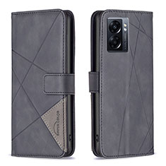 Funda de Cuero Cartera con Soporte Carcasa B08F para Oppo A57 5G Negro