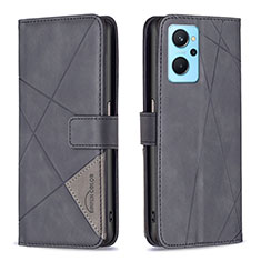 Funda de Cuero Cartera con Soporte Carcasa B08F para Oppo A96 4G Negro