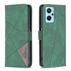 Funda de Cuero Cartera con Soporte Carcasa B08F para Oppo A96 4G Verde